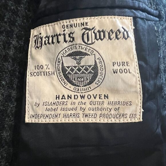 Vintage Harris Tweed 100% Wool Houndstooth Blazer Jacket – 44R - Picture 4 of 9